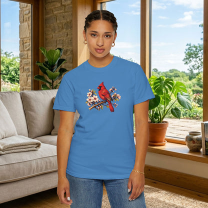 Cardinal Botanical Tee | Vintage Bird Art Shirt | Bird Watcher Gift