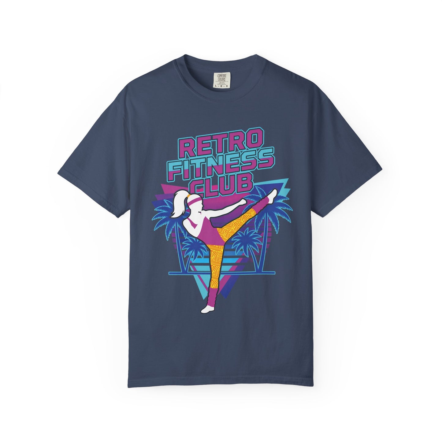Retro Fitness Club High Kick 80s Tee | Vintage Aerobics Shirt Women