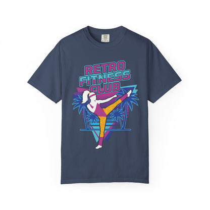 Retro Fitness Club High Kick 80s Tee | Vintage Aerobics Shirt Women