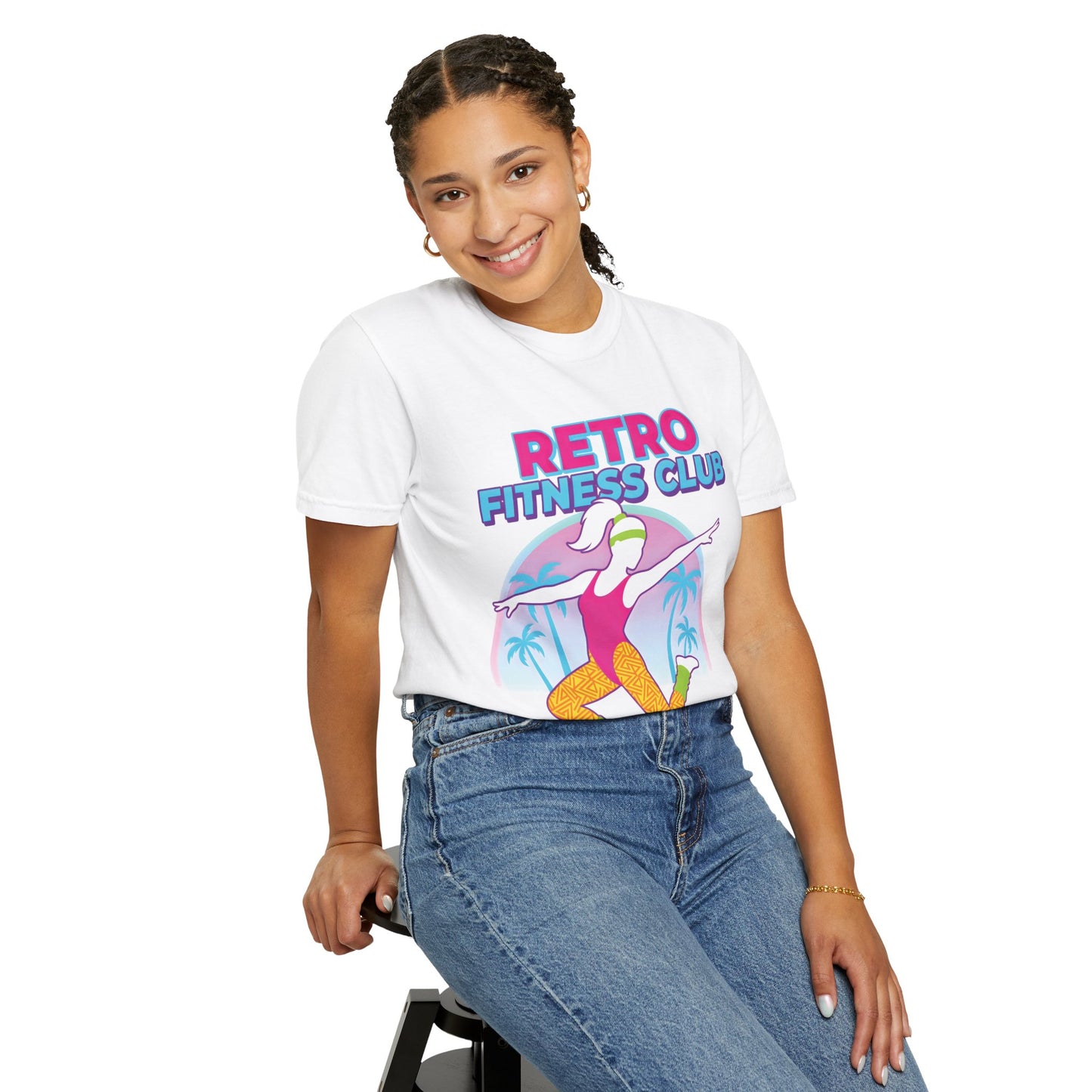 Retro Fitness Club 80s Aerobics Graphic Tee | Vintage Gym Shirt Women