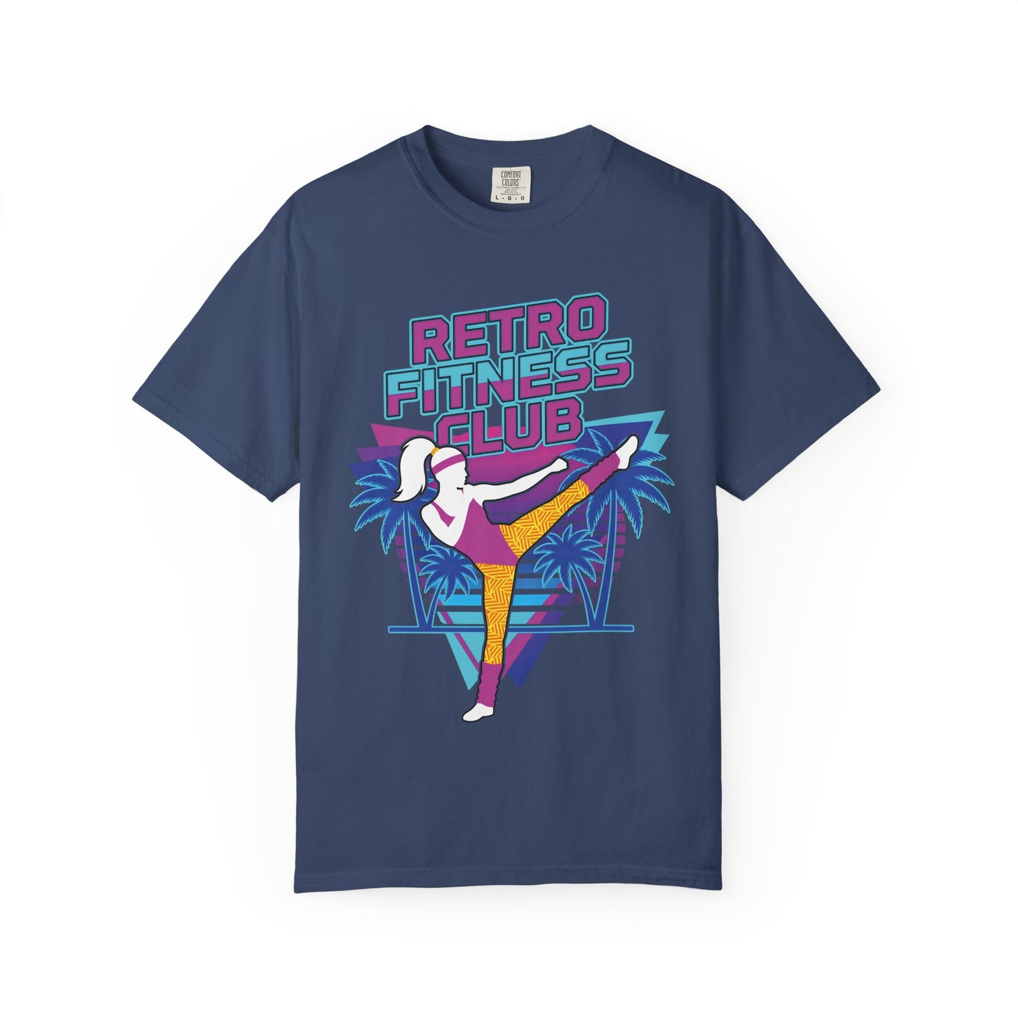 Retro Fitness Club High Kick 80s Tee | Vintage Aerobics Shirt Women