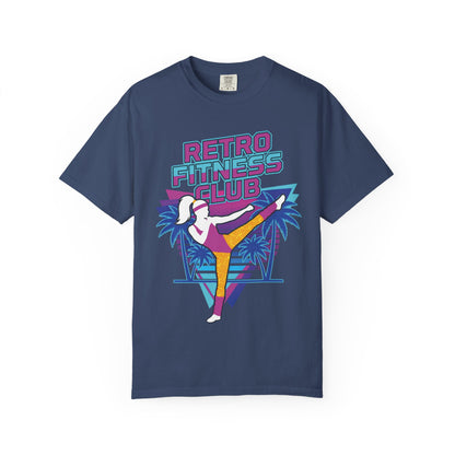 Retro Fitness Club High Kick 80s Tee | Vintage Aerobics Shirt Women