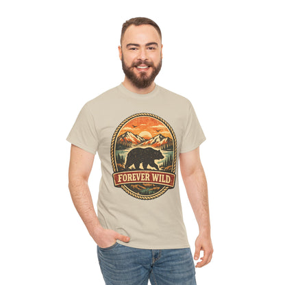 Grizzly Bear Forever Wild Badge Tee | Vintage National Park Shirt | Nature Lover Gift