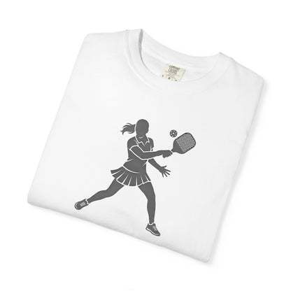 Pickleball Female Silhouette Icon Tee Minimalist Pickler Graphic Women T-Shirt