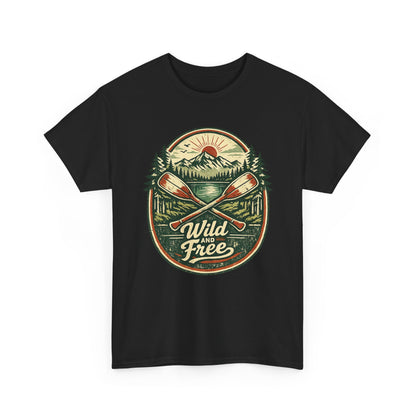 Wild and Free Badge Tee | Vintage Adventure Shirt | Outdoor Explorer Gift