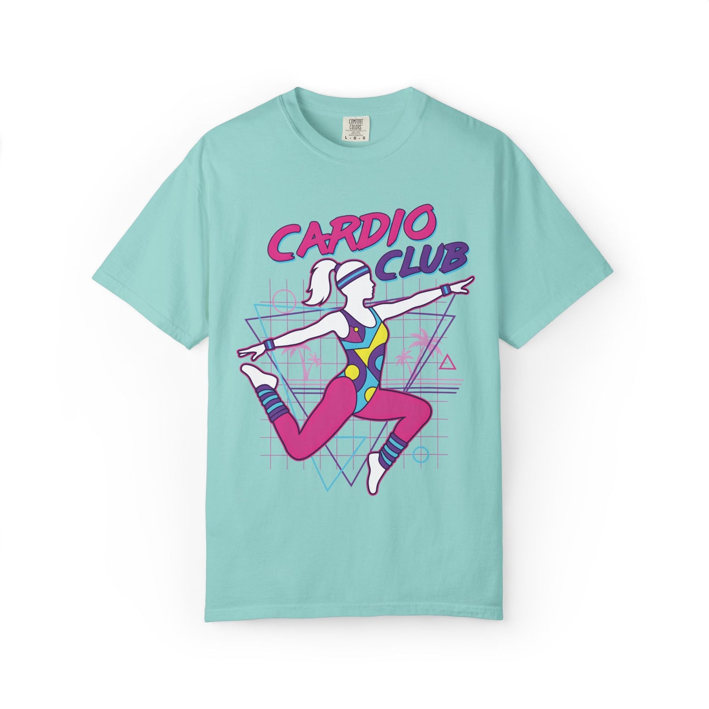 Cardio Club Retro 80s Grid Aerobics Graphic Tee | Vintage Gym Shirt Women