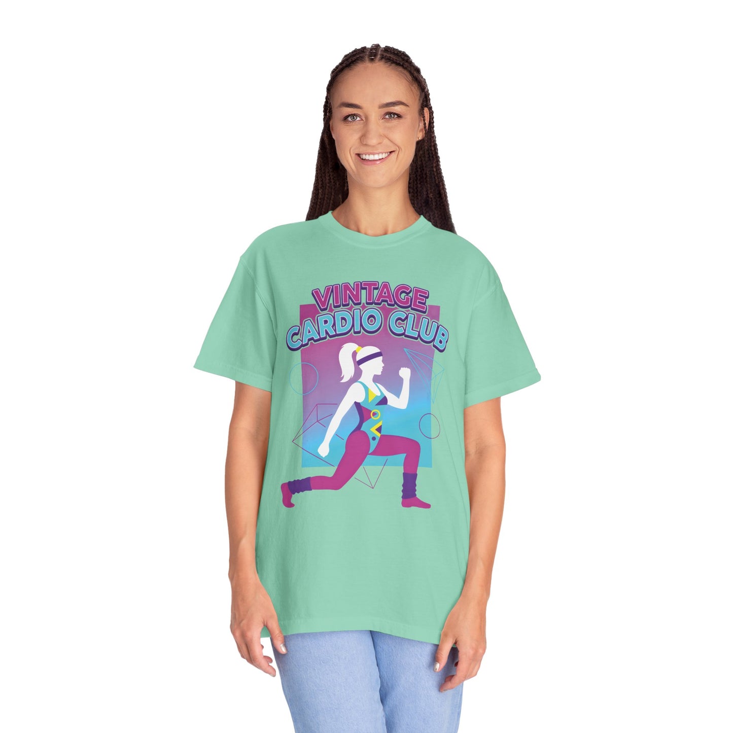 Vintage Cardio Club Retro 80s Lunge Graphic Tee | Workout Shirt Women