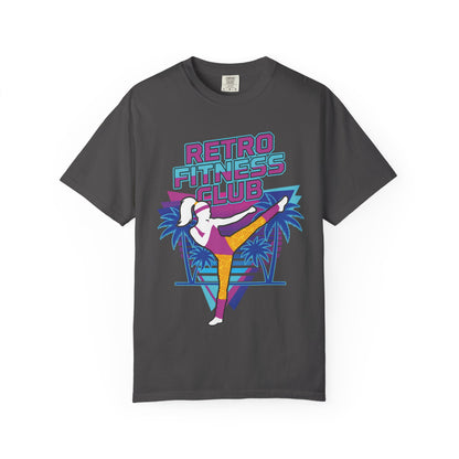 Retro Fitness Club High Kick 80s Tee | Vintage Aerobics Shirt Women