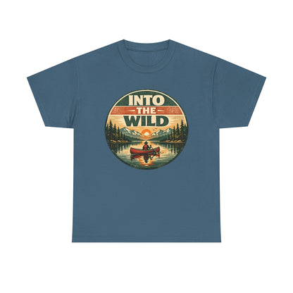 Into the Wild Canoe Badge Tee | Vintage Outdoor Graphic Shirt | Camping Adventure Gift