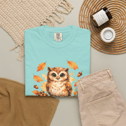 Watercolor Owl Graphic Tee | Autumn Wildlife Art Shirt | Owl Lover Gift