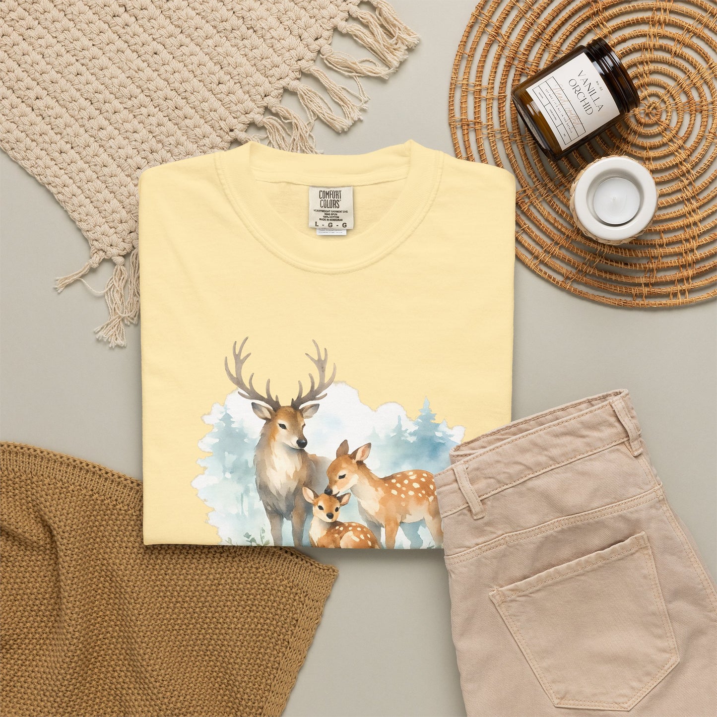 Watercolor Deer Family Tee | Forest Wildlife Art Shirt | Nature Lover Gift | Unisex