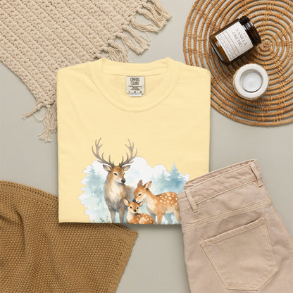Watercolor Deer Family Tee | Forest Wildlife Art Shirt | Nature Lover Gift | Unisex