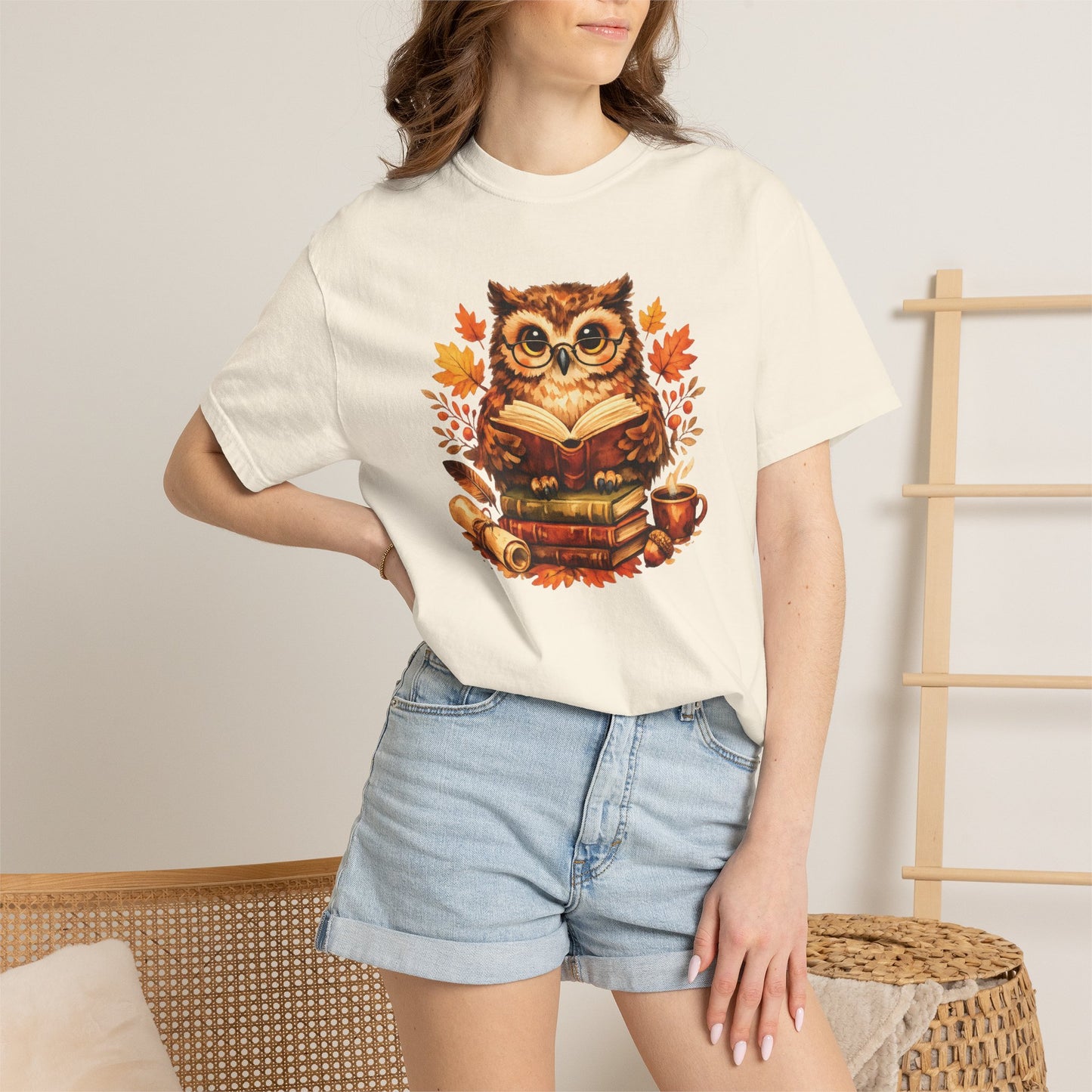 Wise Owl Watercolor Humor Tee | Book Lover Nature Shirt | Whimsical Wildlife Gift
