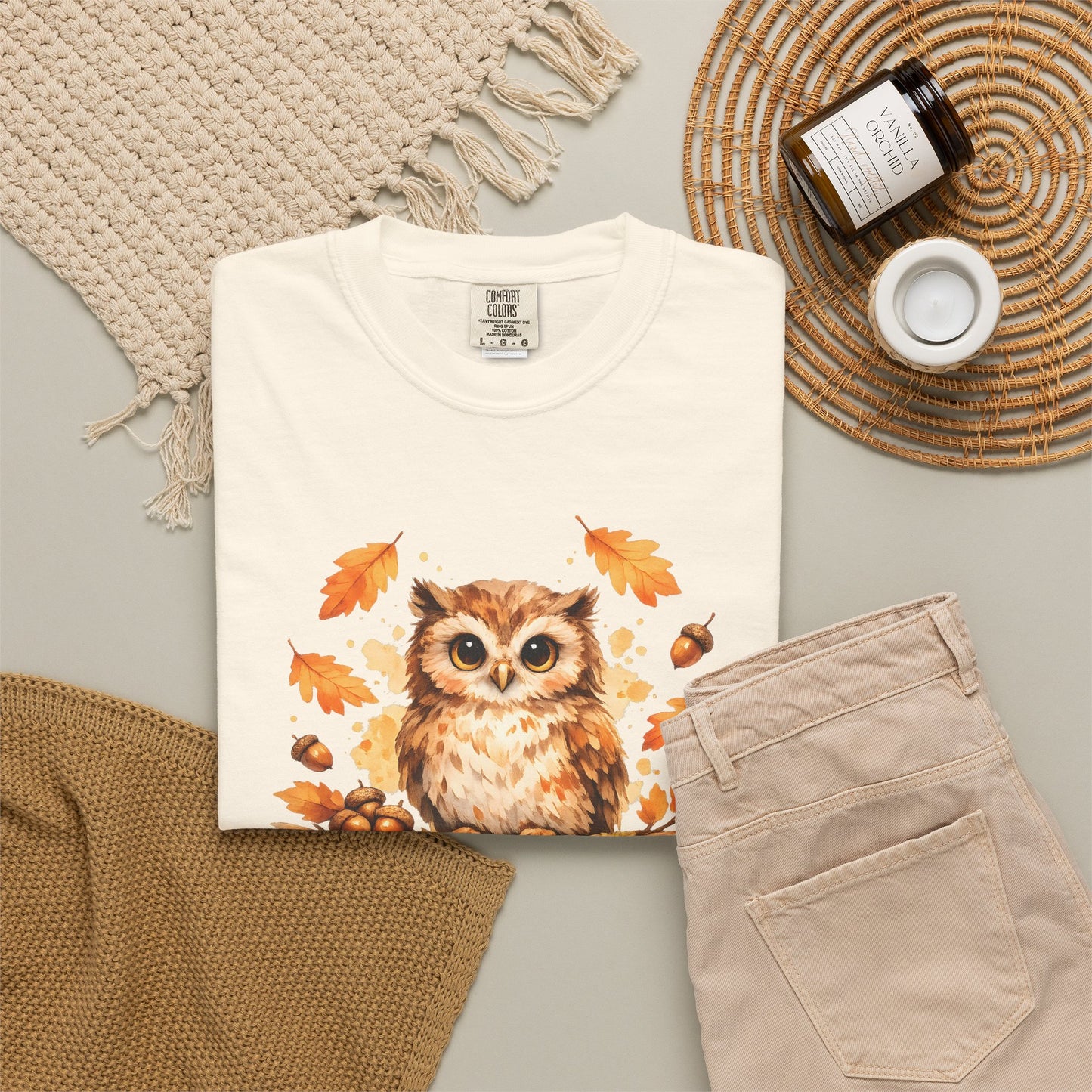 Watercolor Owl Graphic Tee | Autumn Wildlife Art Shirt | Owl Lover Gift