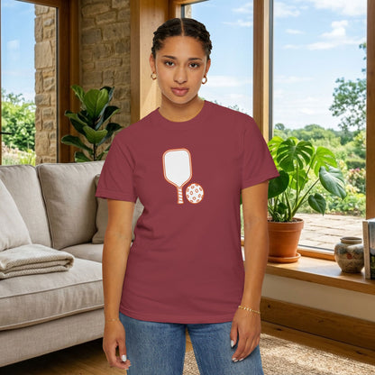 Pickleball Paddle And Ball Icon Tee Minimalist Pickler Unisex T-Shirt