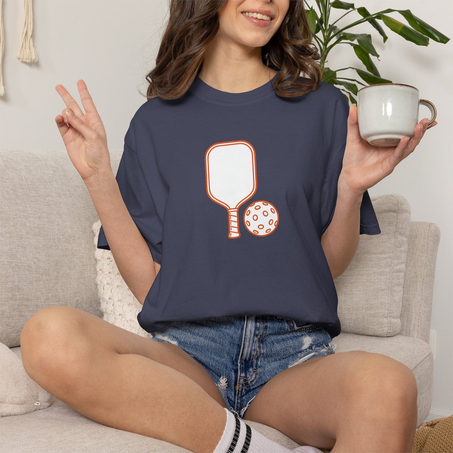 Pickleball Paddle And Ball Icon Tee Minimalist Pickler Unisex T-Shirt