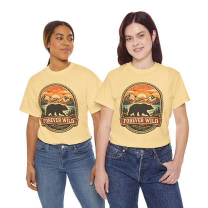 Grizzly Bear Forever Wild Badge Tee | Vintage National Park Shirt | Nature Lover Gift