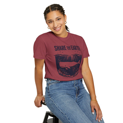 Whale Conservation Tee | Share the Earth Graphic Shirt | Ocean Wildlife Gift | Unisex