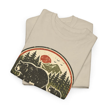 Bear and Cub Retro Badge Tee | Protect What's Wild | Wildlife Lover Gift | Unisex