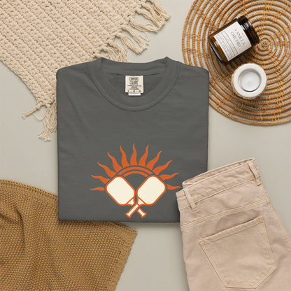 Pickleball Sun Badge Tee Pickler Vintage Minimalist Unisex Shirt