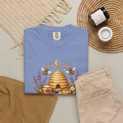 Beehive Honey and Lavender Tee | Vintage Nature Art Shirt | Botanical Garden Gift