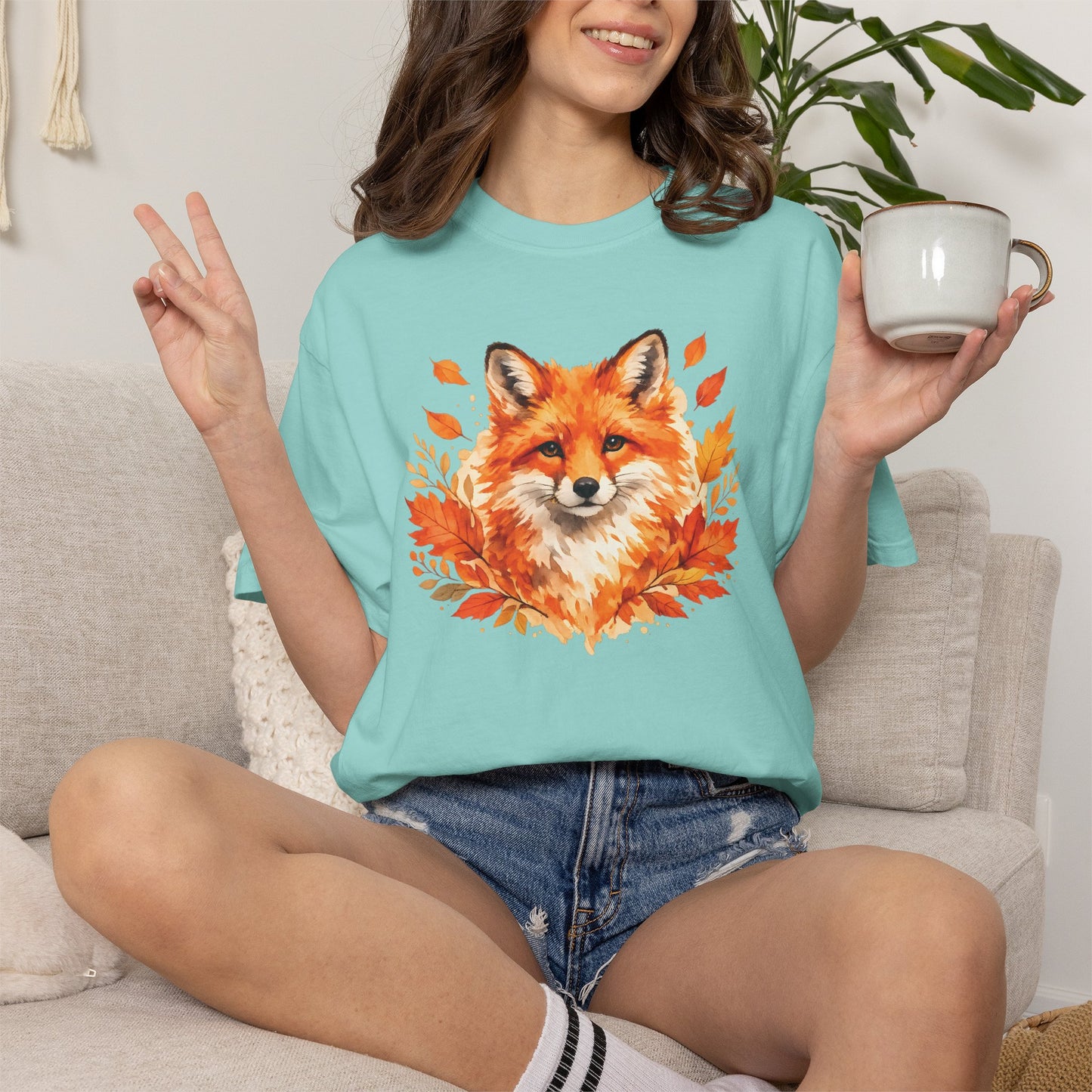 Watercolor Fox Graphic Tee | Autumn Wildlife Art Shirt | Nature Lover Gift | Unisex