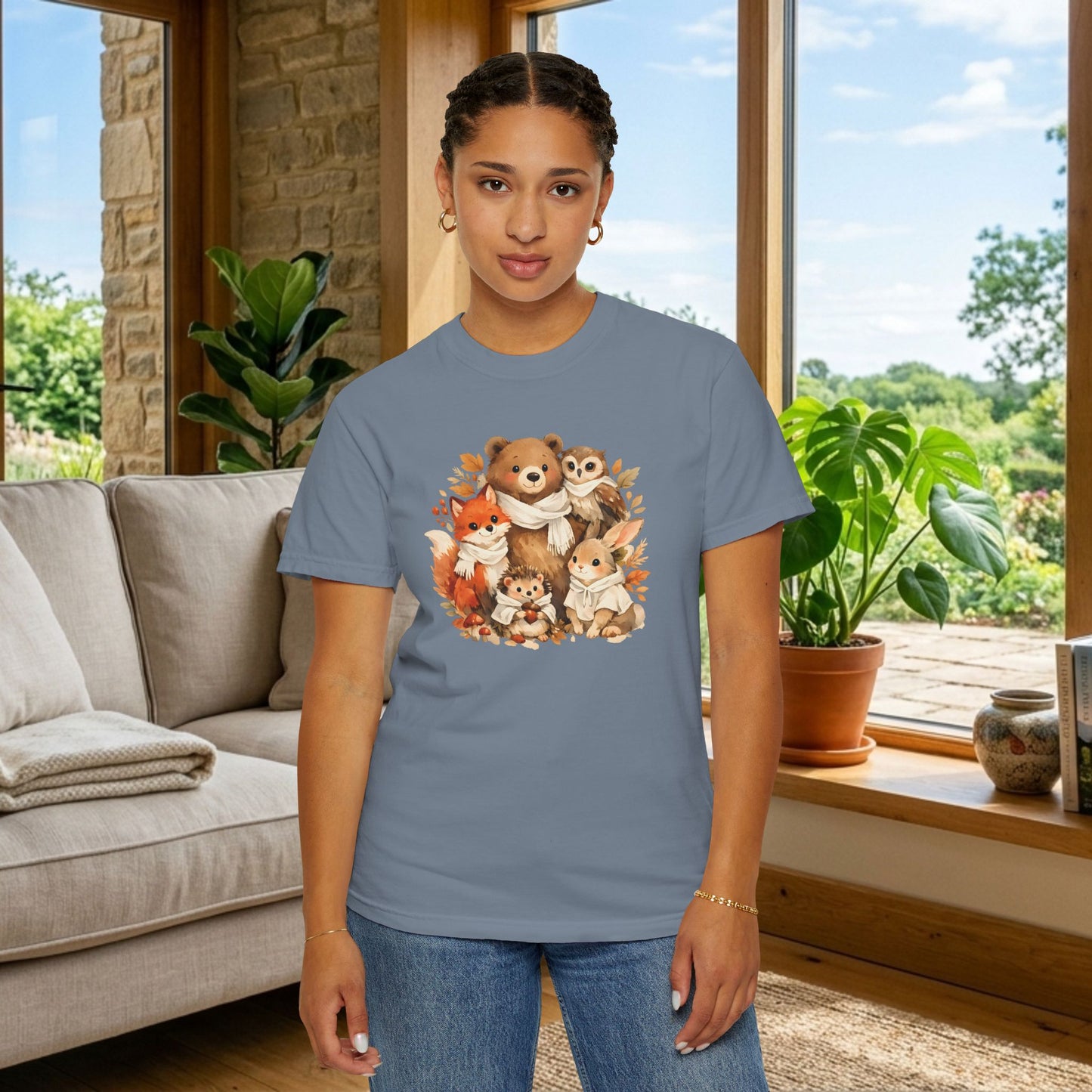 Woodland Friends Watercolor Tee | Forest Animal Gift Shirt | Wildlife Art | Nature Lover