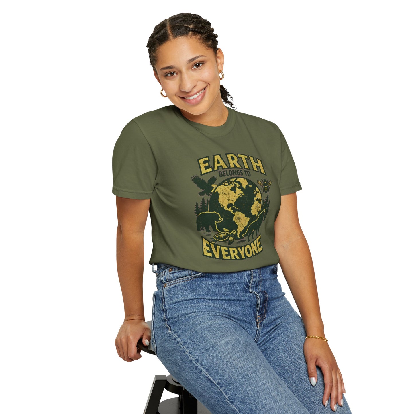 Earth Belongs to Everyone Earth Day Tee | Conservation Art Shirt | Wildlife Gift