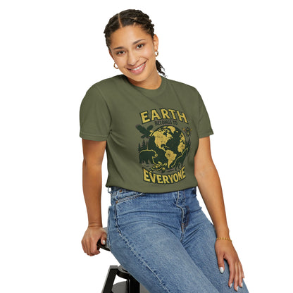 Earth Belongs to Everyone Earth Day Tee | Conservation Art Shirt | Wildlife Gift