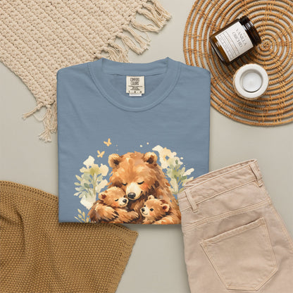 Mother Bear and Cubs Watercolor Tee | Wildlife Art Shirt | Mother Nature Gift | Unisex
