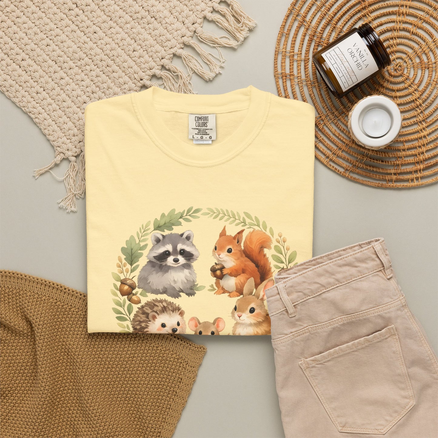 Woodland Animals Circle Watercolor Tee | Forest Creature Gift Shirt | Nature Lover