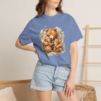 Mother Bear and Cubs Watercolor Tee | Wildlife Art Shirt | Mother Nature Gift | Unisex