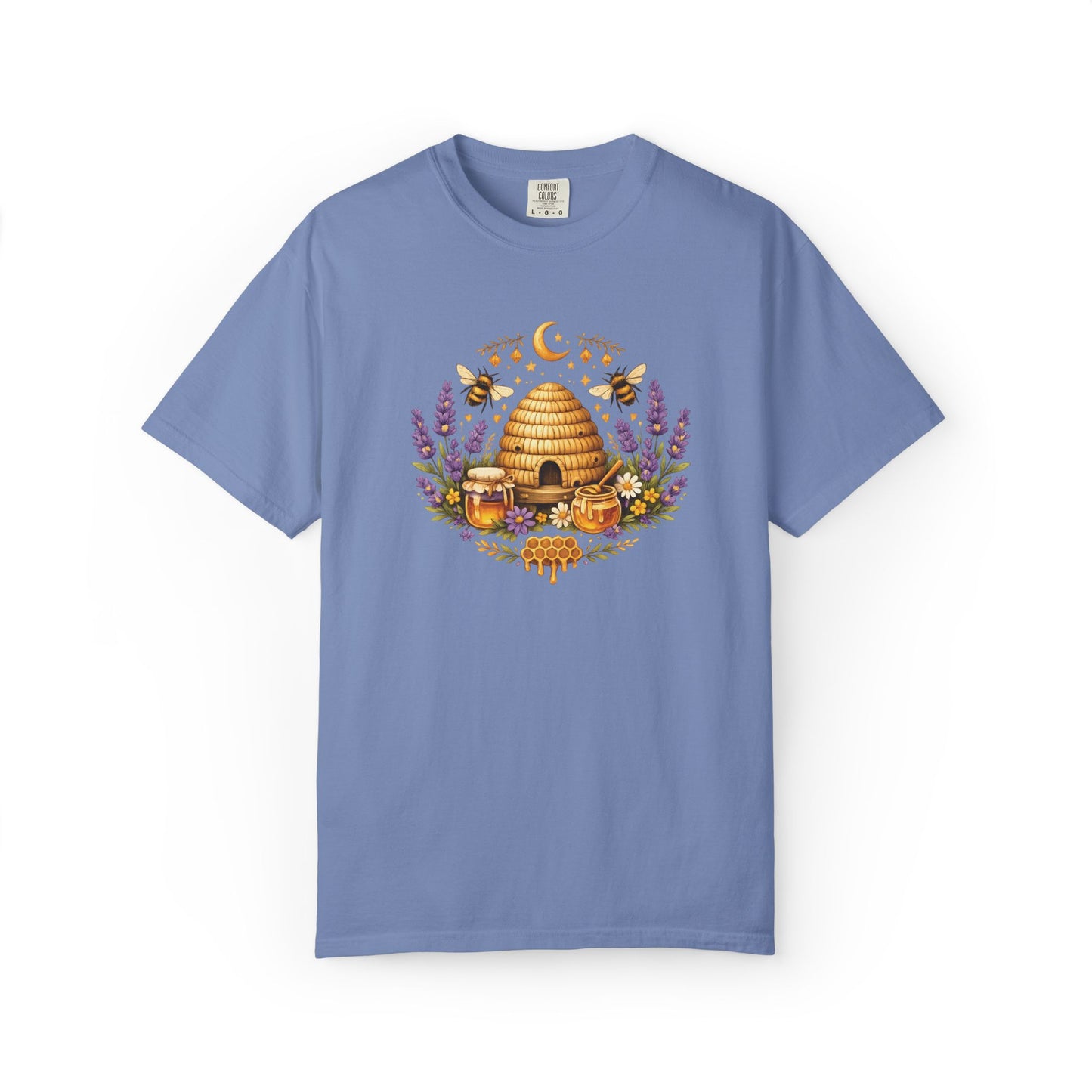 Beehive Honey and Lavender Tee | Vintage Nature Art Shirt | Botanical Garden Gift