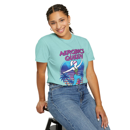 Aerobics Queen Retro 80s Dance Graphic Tee | Vintage Workout Shirt Women