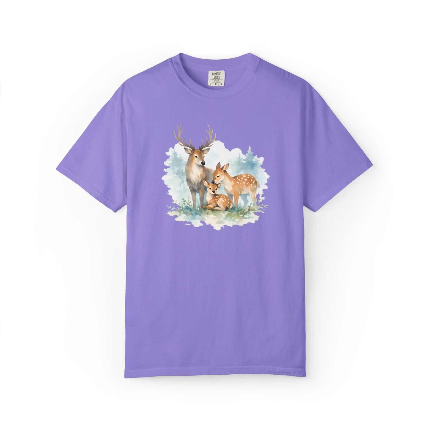 Watercolor Deer Family Tee | Forest Wildlife Art Shirt | Nature Lover Gift | Unisex