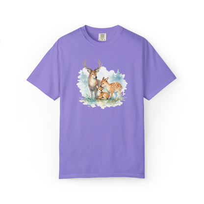Watercolor Deer Family Tee | Forest Wildlife Art Shirt | Nature Lover Gift | Unisex