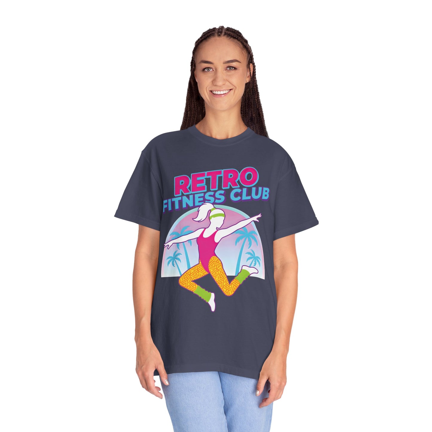 Retro Fitness Club 80s Aerobics Graphic Tee | Vintage Gym Shirt Women