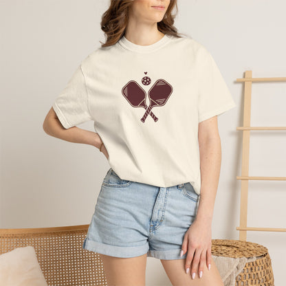 Pickleball Heart Icon Tee Pickler Love Minimalist Graphic Unisex Shirt