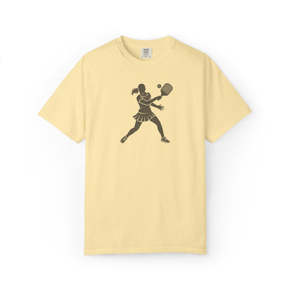 Pickleball Female Silhouette Icon Tee Minimalist Pickler Graphic Women T-Shirt