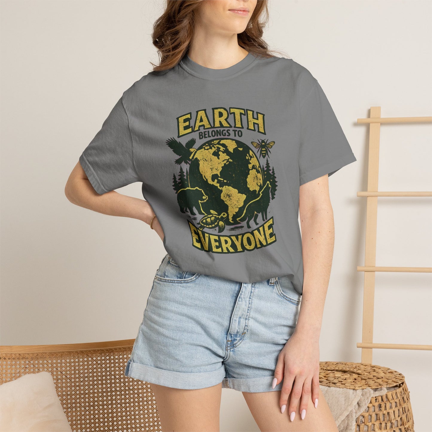 Earth Belongs to Everyone Earth Day Tee | Conservation Art Shirt | Wildlife Gift