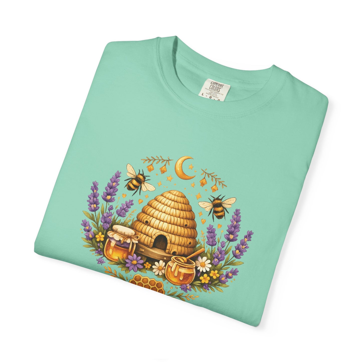 Beehive Honey and Lavender Tee | Vintage Nature Art Shirt | Botanical Garden Gift