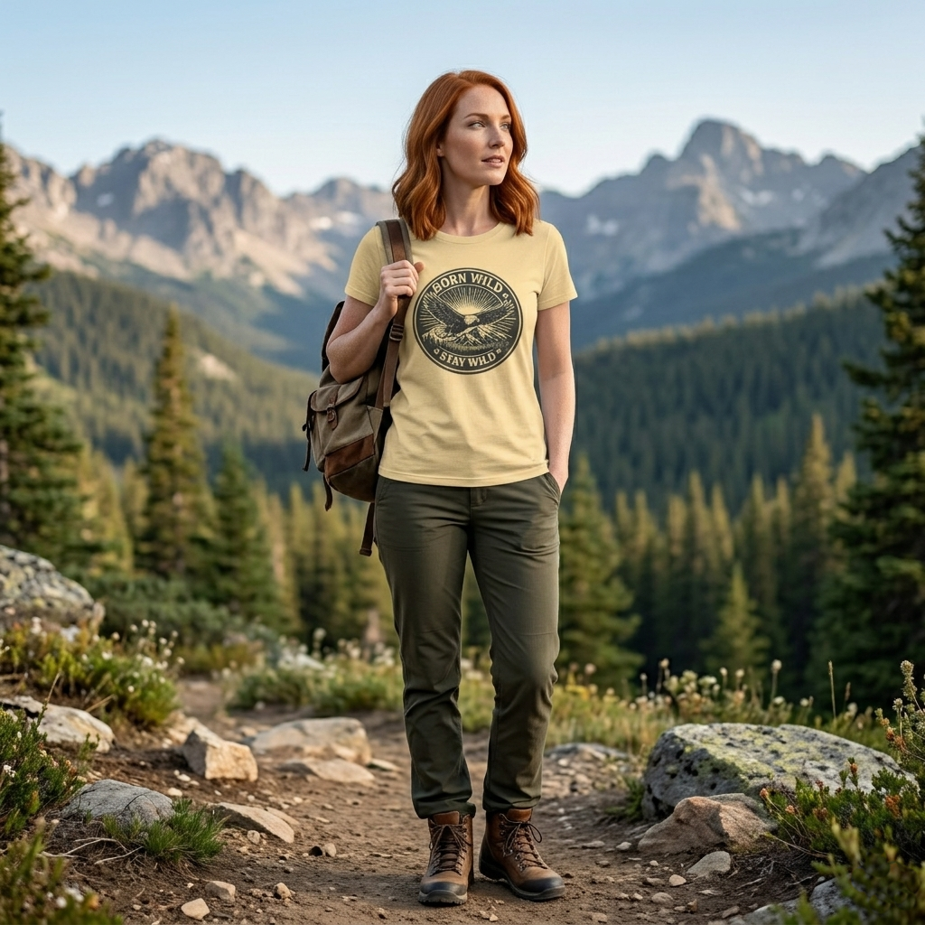Eagle Ranger Patch Graphic Tee | Mid-Century Outdoor Shirt | Born Wild Stay Wild Unisex